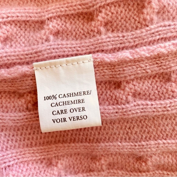 Pure Cashmere S pink cable crewneck sweater - Picture 6 of 6
